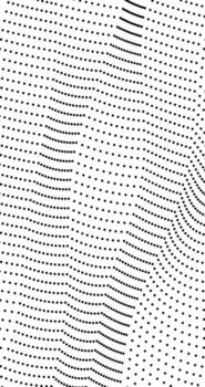 Abstract wavy black dot line on White Background Monochrome halftone pattern vector