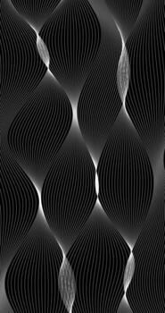 Abstract background with wavy lines in black and white colors Texture Design vector