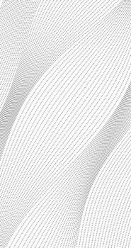 Abstract wavy lines of Dots on white background Monochrome pattern vector
