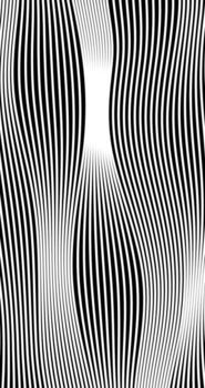 Abstract wave billowy and undulating lines squiggle with distortion effect Curve stripes on Black Background vector