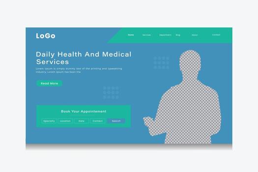 médico aterrizaje página concepto con señalando y un motivacional texto web diseño vector