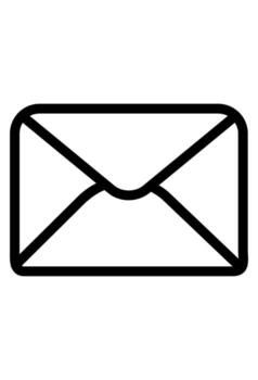 Outline of a closed mail envelope with a seal. Simple line art icon representing a sealed letter. Minimalist closed envelope for communication. vector