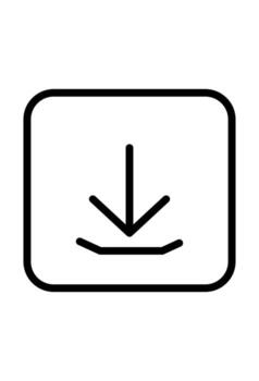 contorno descargar icono dentro un redondeado cuadrado. línea Arte símbolo para archivo datos transferir a dispositivo. minimalista gráfico para ahorro o recepción datos. vector