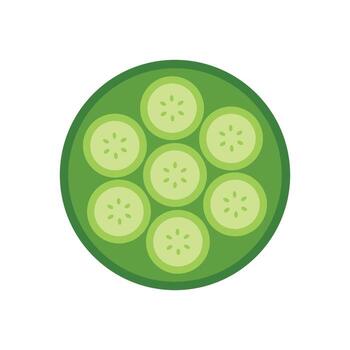 Top view of sliced cucumber vector