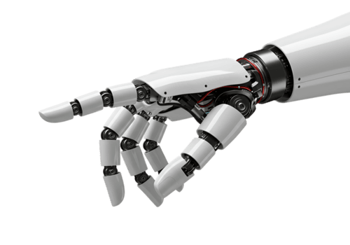 robot hand pekande med index finger isolerat på transparent bakgrund png