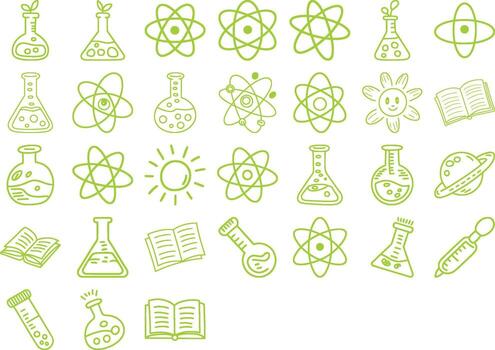 Engaging science icons for educational resources and creative design projects vector