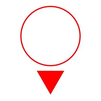 minimalista rojo emblema combinatorio circulo y triángulo, simbolizando unidad, fortaleza, y moderno árabe identidad. vector