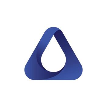 Blue Gradient Triangle Droplet Logo. Modern Abstract Minimal Design. vector