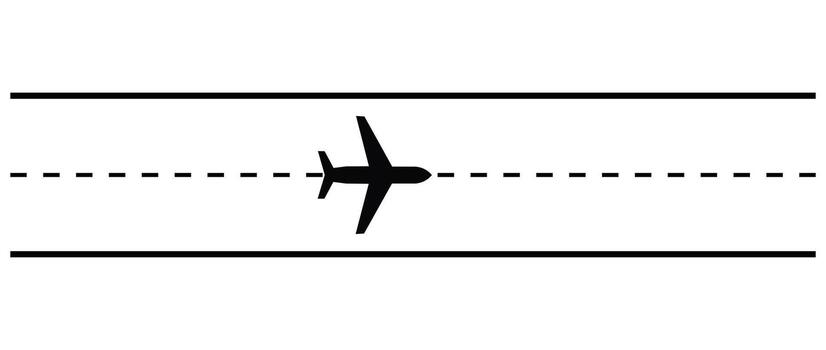 airplane flight path line icon vector