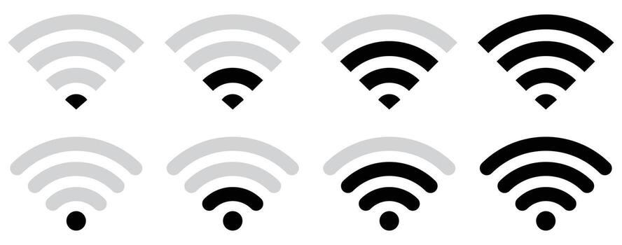 wifi signal strength level icon set vector