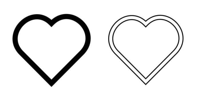 heart shape outline icon vector