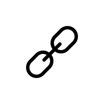 Minimal Line Link Black Outline Icon for URL, Attach, and Digital App vector
