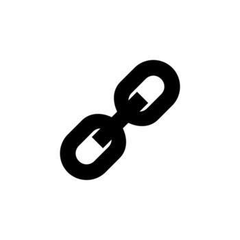 Solid Link Icon Black Glyph Connection Symbol for Hyperlink and Attach App vector