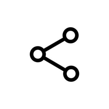 Simple Line Share Thin Black Icon for Post, Transfer, and Digital Sharing Interface vector