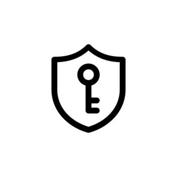 línea vpn icono Delgado contorno proteger símbolo para red seguridad y intimidad interfaz vector