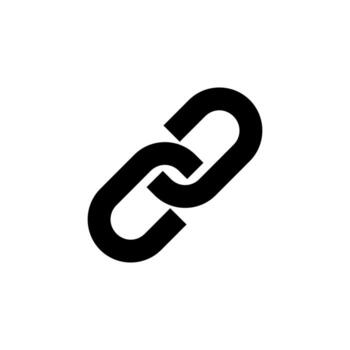 Clean Solid Link Icon for Reference, Attach File, and Connection Interface vector