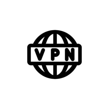 Modern Line VPN Outline Icon for Confidential, Network, and Privacy Dashboard vector
