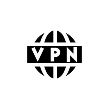 Clean Solid VPN Icon for Safe, Confidential, and Network Security Interface vector