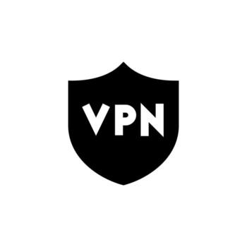 Bold Solid VPN Black Icon for Secure, Safe, and Encrypted Connection Interface vector