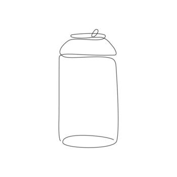 Continuous line drawing of Soda Can isolate on white background. vector