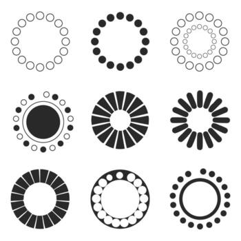 circular cargando íconos circulo contorno vector
