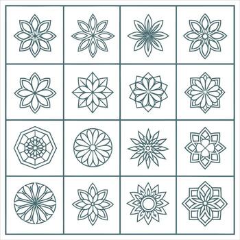 Geometric floral patterns abstract background vector