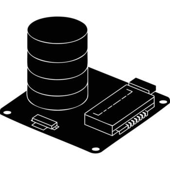 base de datos servidor circuito tablero icono tecnología computadora hardware isométrica vector