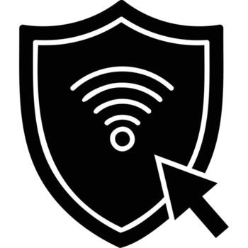 Secure Wifi Shield Icon Cursor Click security internet protection safety vector