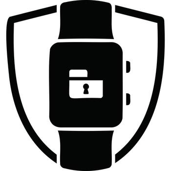 reloj inteligente datos seguridad icono proteger intimidad proteccion bloqueado carpeta vector