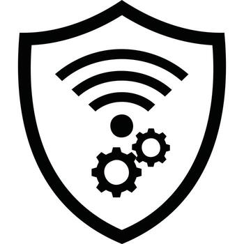 seguro Wifi proteger engranaje icono seguridad engranajes diente dientes Internet red vector