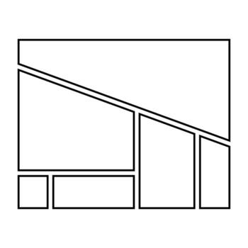 Puzzle geometric shapes with triangle rectangles in abstract math layout vector