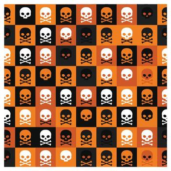 A seamless halloween skull pattern with a cute spooky vibe, this festive design is a mysterious spooky background for an invitation vector