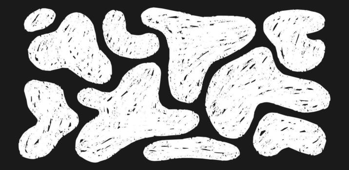 Irregular Shapes With White Chalk Texture vector