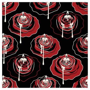 Mysterious seamless halloween pattern with a mystical spirit, this creepy pattern is a festive design for a spooky background vector