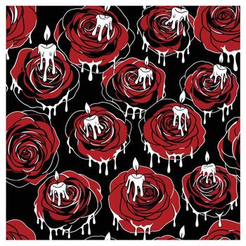 Siniestro modelo con místico espíritu para un festivo diseño, esta sin costura Víspera de Todos los Santos textura hace un escalofriante antecedentes para un invitación vector