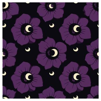 Mystical halloween pattern with a spooky background, this seamless festive design expresses a mysterious spirit in darkness vector