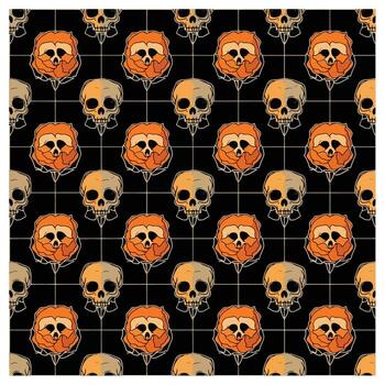 Mystical skull pattern with a festive design, this seamless halloween texture is a creepy clip art for a scrapbook or spooky background invitation vector