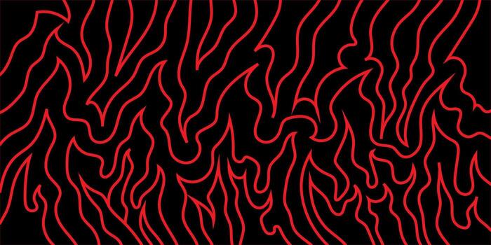 resumen rojo neón líneas en negro fondo, ardiente curvas para moderno Arte y diseño proyectos vector