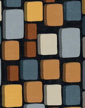 Retro geometric pattern with soft colorful squares on dark background vector