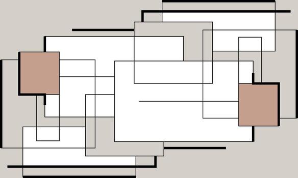 A drawing of a square with two different colors vector
