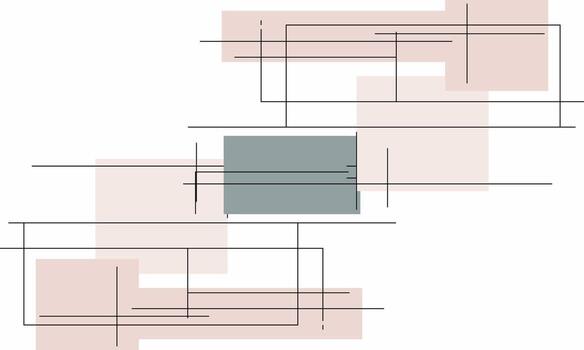 A drawing of a square with lines and squares vector