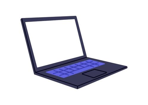 Laptop, electronic device, portable computer pc, smart electronic device for work, laptop for , music clip and cozy leisure, working at computer at office or home. vector