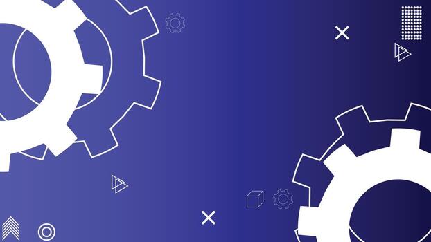 azul degradado antecedentes con resumen blanco engranaje formas para tecnología y Ingenieria temas vector