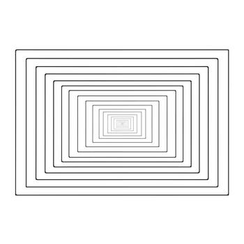 art of concentric rectangles creating a tunnel effect, silhouette art design vector