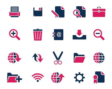 Pink and blue Web icon set , web and graphic icons for web computer and mobile vector