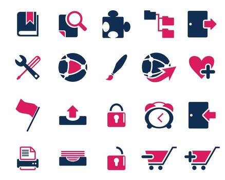 Pink and blue Web icon set , Contact us icons vectors for web computer and mobile