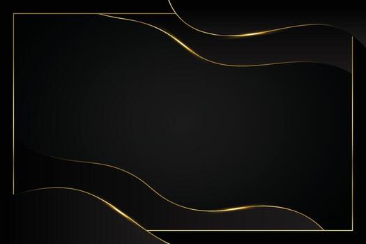 Abstract black and gold lined frame withj frame, luxury background vector