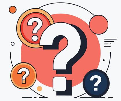 pregunta marcas flotador en broma en contra un salmón fondo, reticente a incertidumbre y investigación vector