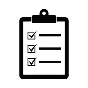 Lista de Verificación portapapeles icono con marcado cajas vector