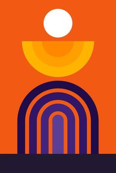 Abstract Retro Lines and Shapes Composition vector